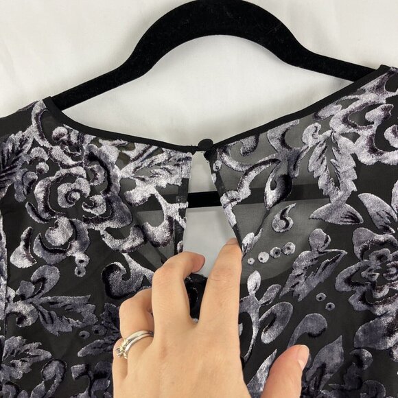 Staring at Stars Cropped Top Womens Size S Sheer Fairy Grunge Velvet - Picture 8 of 11